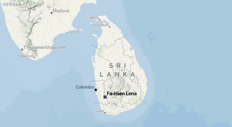 Red ochre along with shell beads were discovered at the early rainforest site of Fa-Hien Lena located in the rainforests of Sri Lanka